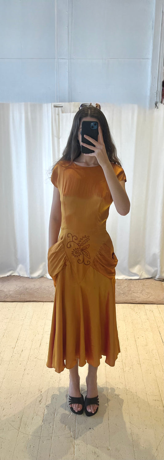 Burnt orange doll 1908 dress